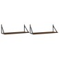 vidaXL Estantes pared 2uds madera ingeniería roble marrón 80x25x25,5cm vidaXL Estantes pared 2uds madera ingeniería roble marrón 80x25x25,5cm