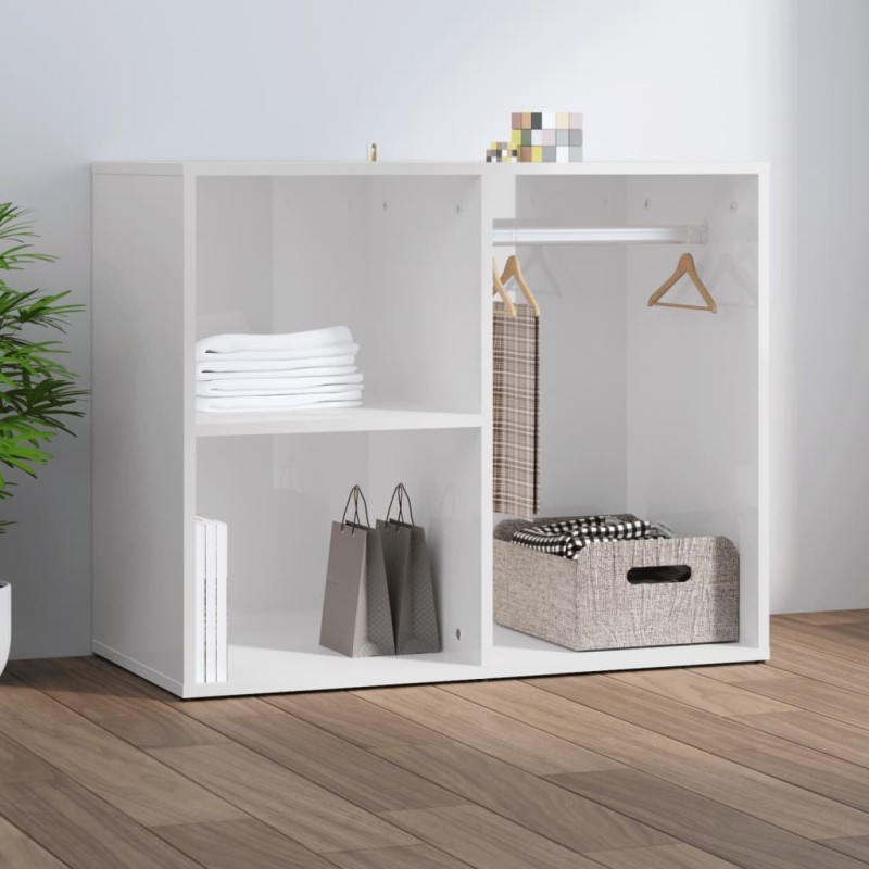 vidaXL Mueble vestidor madera contrachapada blanco brillo 80x40x65 cm