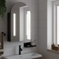 vidaXL Mueble de baño con espejo arqueado y luz LED negro 42x13x70 cm vidaXL Mueble de baño con espejo arqueado y luz LED negro 42x13x70 cm