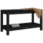 vidaXL Banco de jardín de madera maciza de pino negro 82,5x35x45 cm vidaXL Banco de jardín de madera maciza de pino negro 82,5x35x45 cm