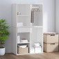 vidaXL Mueble vestidor madera contrachapada blanco brillo 80x40x65 cm