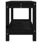 vidaXL Banco de jardín de madera maciza de pino negro 82,5x35x45 cm vidaXL Banco de jardín de madera maciza de pino negro 82,5x35x45 cm