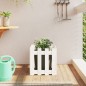vidaXL Jardinera diseño de valla madera maciza pino blanca 40x40x40 cm vidaXL Jardinera diseño de valla madera maciza pino blanca 40x40x40 cm