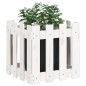 vidaXL Jardinera diseño de valla madera maciza pino blanca 40x40x40 cm vidaXL Jardinera diseño de valla madera maciza pino blanca 40x40x40 cm