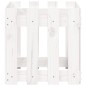 vidaXL Jardinera diseño de valla madera maciza pino blanca 40x40x40 cm vidaXL Jardinera diseño de valla madera maciza pino blanca 40x40x40 cm
