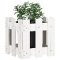 vidaXL Jardinera diseño de valla madera maciza pino blanca 30x30x30 cm vidaXL Jardinera diseño de valla madera maciza pino blanca 30x30x30 cm
