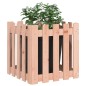 vidaXL Jardinera con diseño de valla madera maciza Douglas 50x50x50 cm