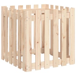 vidaXL Jardinera con diseño de valla madera maciza de pino 60x60x60 cm