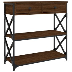 vidaXL Mesa consola madera de ingeniería marrón roble 75x28x75 cm