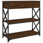 vidaXL Mesa consola madera de ingeniería marrón roble 75x28x75 cm vidaXL Mesa consola madera de ingeniería marrón roble 75x28x75 cm