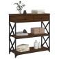 vidaXL Mesa consola madera de ingeniería marrón roble 75x28x75 cm vidaXL Mesa consola madera de ingeniería marrón roble 75x28x75 cm
