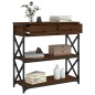 vidaXL Mesa consola madera de ingeniería marrón roble 75x28x75 cm vidaXL Mesa consola madera de ingeniería marrón roble 75x28x75 cm