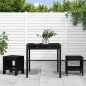 vidaXL Mesa y sillas de jardín 3 piezas madera maciza de pino negro vidaXL Mesa y sillas de jardín 3 piezas madera maciza de pino negro