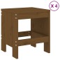 vidaXL Set de comedor de jardín 5 pzas madera maciza pino marrón miel vidaXL Set de comedor de jardín 5 pzas madera maciza pino marrón miel