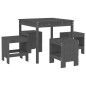 vidaXL Juego de comedor de jardín 5 piezas madera maciza pino gris