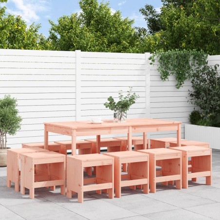 vidaXL Juego de comedor de jardín 13 pzas madera maciza abeto Douglas