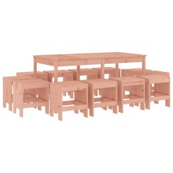 vidaXL Juego de comedor de jardín 13 pzas madera maciza abeto Douglas