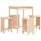 vidaXL Set de mesa y taburetes altos jardín 5 pzas madera maciza pino vidaXL Set de mesa y taburetes altos jardín 5 pzas madera maciza pino