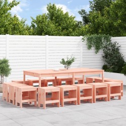 vidaXL Juego de comedor de jardín 17 pzas madera maciza abeto Douglas