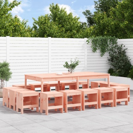 vidaXL Juego de comedor de jardín 17 pzas madera maciza abeto Douglas