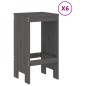 vidaXL Set de mesa y taburetes altos jardín 7 piezas madera pino gris