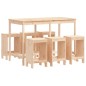 vidaXL Set de mesa y taburetes altos jardín 7 pzas madera maciza pino vidaXL Set de mesa y taburetes altos jardín 7 pzas madera maciza pino