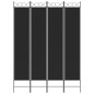  vidaXL Biombo divisor de 4 paneles de tela negro 160x220 cm