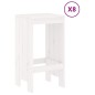 vidaXL Mesa y taburetes altos jardín 9 pzas madera maciza pino blanco