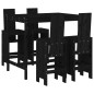 vidaXL Set de mesa y taburetes altos jardín 5 piezas madera pino negro vidaXL Set de mesa y taburetes altos jardín 5 piezas madera pino negro