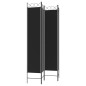  vidaXL Biombo divisor de 4 paneles de tela negro 160x220 cm