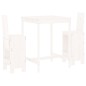 vidaXL Set de mesa y taburetes altos jardín 3 pzas madera pino blanco vidaXL Set de mesa y taburetes altos jardín 3 pzas madera pino blanco
