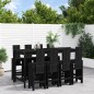 vidaXL Mesa y taburetes altos jardín 9 pzas madera maciza pino negro vidaXL Mesa y taburetes altos jardín 9 pzas madera maciza pino negro