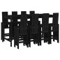 vidaXL Mesa y taburetes altos jardín 9 pzas madera maciza pino negro vidaXL Mesa y taburetes altos jardín 9 pzas madera maciza pino negro