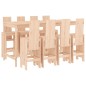 vidaXL Set de mesa y taburetes altos jardín 9 pzas madera maciza pino vidaXL Set de mesa y taburetes altos jardín 9 pzas madera maciza pino