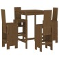 vidaXL Mesa y taburetes altos de jardín 5 pzas madera pino marrón miel vidaXL Mesa y taburetes altos de jardín 5 pzas madera pino marrón miel