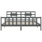 vidaXL Estructura de cama con cabecero madera maciza gris 200x200 cm