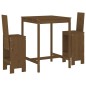 vidaXL Mesa y taburetes altos de jardín 3 pzas madera pino marrón miel vidaXL Mesa y taburetes altos de jardín 3 pzas madera pino marrón miel