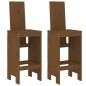 vidaXL Mesa y taburetes altos de jardín 3 pzas madera pino marrón miel vidaXL Mesa y taburetes altos de jardín 3 pzas madera pino marrón miel