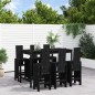 vidaXL Set de mesa y taburetes altos jardín 7 piezas madera pino negro vidaXL Set de mesa y taburetes altos jardín 7 piezas madera pino negro