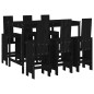 vidaXL Set de mesa y taburetes altos jardín 7 piezas madera pino negro vidaXL Set de mesa y taburetes altos jardín 7 piezas madera pino negro