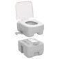 vidaXL Inodoro de camping portátil HDPE gris y blanco 20+10 L vidaXL Inodoro de camping portátil HDPE gris y blanco 20+10 L