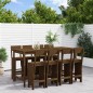 vidaXL Mesa y taburetes altos de jardín 9 pzas madera pino marrón miel vidaXL Mesa y taburetes altos de jardín 9 pzas madera pino marrón miel