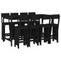 vidaXL Set de mesa y taburetes altos jardín 7 piezas madera pino negro vidaXL Set de mesa y taburetes altos jardín 7 piezas madera pino negro