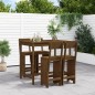 vidaXL Mesa y taburetes altos de jardín 5 pzas madera pino marrón miel vidaXL Mesa y taburetes altos de jardín 5 pzas madera pino marrón miel