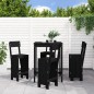 vidaXL Set de mesa y taburetes altos jardín 5 piezas madera pino negro vidaXL Set de mesa y taburetes altos jardín 5 piezas madera pino negro
