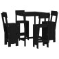 vidaXL Set de mesa y taburetes altos jardín 5 piezas madera pino negro vidaXL Set de mesa y taburetes altos jardín 5 piezas madera pino negro