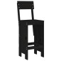 vidaXL Set de mesa y taburetes altos jardín 5 piezas madera pino negro vidaXL Set de mesa y taburetes altos jardín 5 piezas madera pino negro