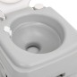 vidaXL Inodoro de camping portátil HDPE gris y blanco 20+10 L vidaXL Inodoro de camping portátil HDPE gris y blanco 20+10 L