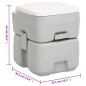 vidaXL Inodoro de camping portátil HDPE gris y blanco 20+10 L vidaXL Inodoro de camping portátil HDPE gris y blanco 20+10 L