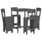 vidaXL Set de mesa y taburetes altos jardín 5 piezas madera pino gris vidaXL Set de mesa y taburetes altos jardín 5 piezas madera pino gris